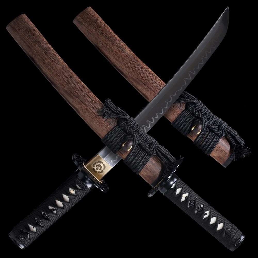 foto Japan Swords Samurajsk� d�ka Tanto Saku, ocel T-10, re�ln� hamon, d�evo wenge